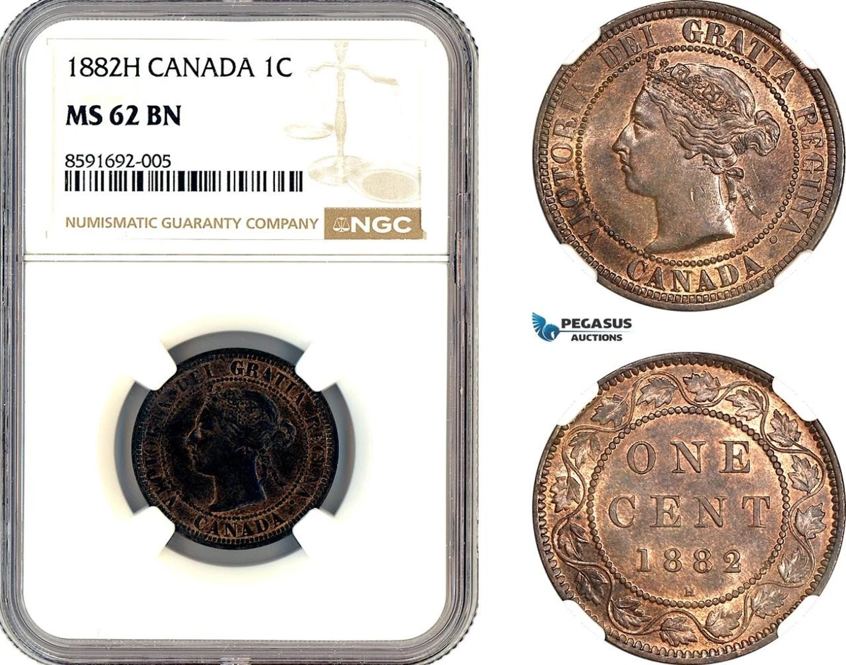 MS 62 Graded Canadian Large Cents for sale | eBay