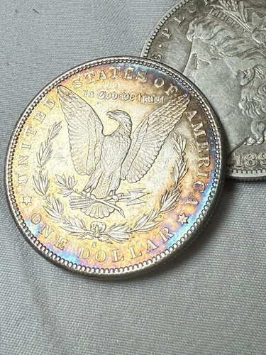 1882-S Morgan Silver Dollar UNC MS +++ Details 🌈 Toned Reverse Great Eye
