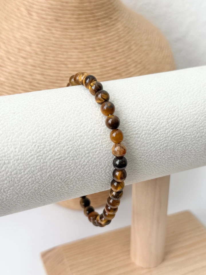 Браслет с духовными бусинами David Yurman мужской из чистого серебра 6 мм тигровый глаз - Изображение 3 из 4