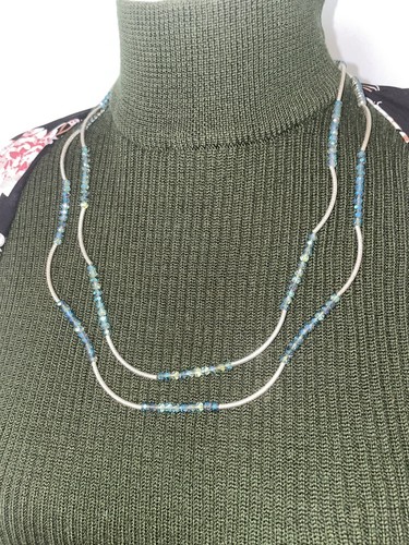 Scout Wrap Faceted Blue Crystal Beaded Necklace Or Bracelet - Picture 9 of 13