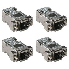 4x DB9 D-SUB RS232 9 Pin Connector Hood Cover Shell Screw Type Metalized Plastic
