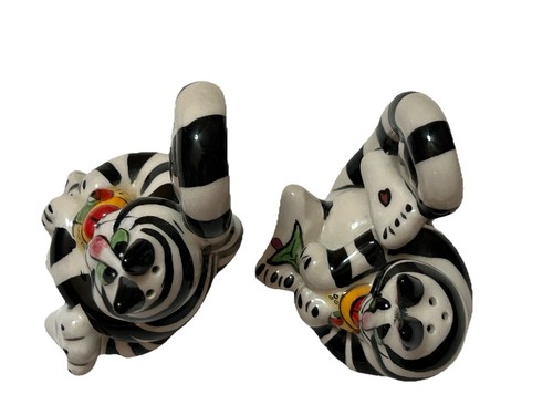 Cat Salt & Pepper Shakers 2009 Blue Sky Signed By Lynda Cornielle EUC - Picture 5 of 9