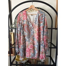 Show Me Your Mumu Blouse Womens Small Floral Paisley Boho Tunic Long Sleeve Top