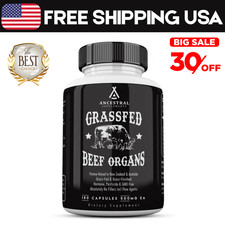 Ancestral Supplements Grass Fed Beef Organ Supplement - Non-GMO, 180 Capsules