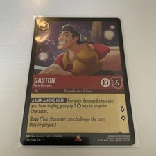 Gaston Rare Cold Foil 119/204 Disney Lorcana TCG Shimmering Skies