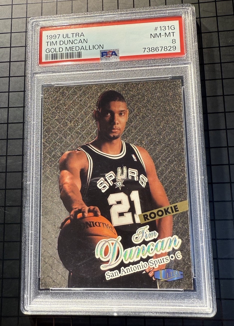 1997 Fleer Ultra Gold Medallion 🏆 Tim Duncan #131G Rookie Card RC 🔥 PSA 8