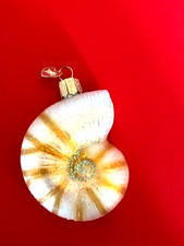 Old World Christmas OWC Glass Blown Ornament, Nautilus Shell