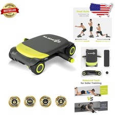 Ab Roller Board Green 4 Wheels Auto Rebound US Patent Core Trainer