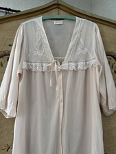 Vintage 80s Granny Nightgown Robe Peignoir Barbizon M