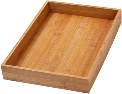 Bamboo Drawer Organizer Storage Box for Kitchen Drawer, Junk Drawer, Office, Bed