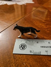 Vintage Miniature Porcelain German Shepherd Figurine 2 3/8" X 1/4" X  1 3/8"