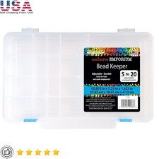 Adjustable Bead Organizer Box 20 Compartments Craft Storage Durable Plastic New