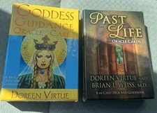 Lot of 2 Goddes and Past Life Oracle 44 Cards / Guidebook Doreen Virtue Complete