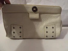 WOMENS COLE HAAN "VILLAGE SP05" WHITE LEATHER CLUTCH