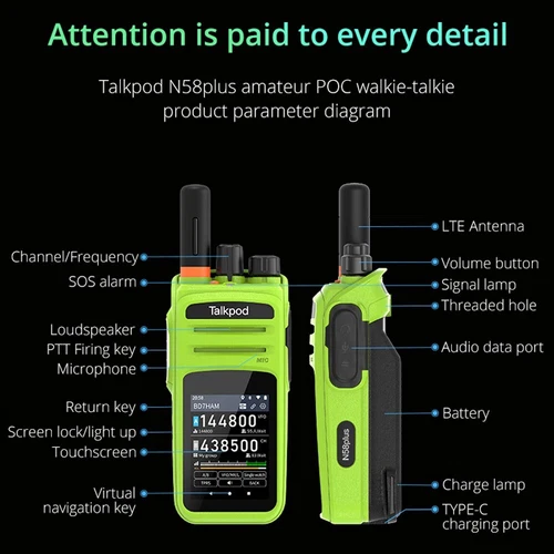 Talkpod N58PLUS VIRTUAL AMATEUR Radio LTE POC 4G GPS Zello Android InterPhone - Imagen 3 de 7