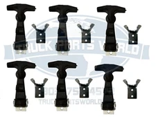 (6) Buyer Products Rubber Hood Latch Bungee Latch Battery Latch W/ Bracket&Pin 