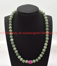 New Fashion 8/10/12mm A Green Jade Gemstone Round Beads Necklace 16-24in AAA