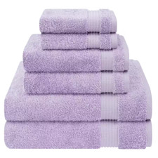 Premium Quality 100 Cotton 6-Piece Bath Towel Set, Lilac