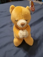 Ty Beanie Baby Hope The Praying Bear Date Of Birth 3.23.1998 Tag Protector