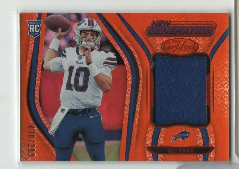 Jake Fromm Bills 2020 Panini Orange Certified RC Patch #7 38/299