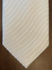 Vesuvio Napoli In Italy Cream 100% Polyester Men’s Neck Tie Made In China