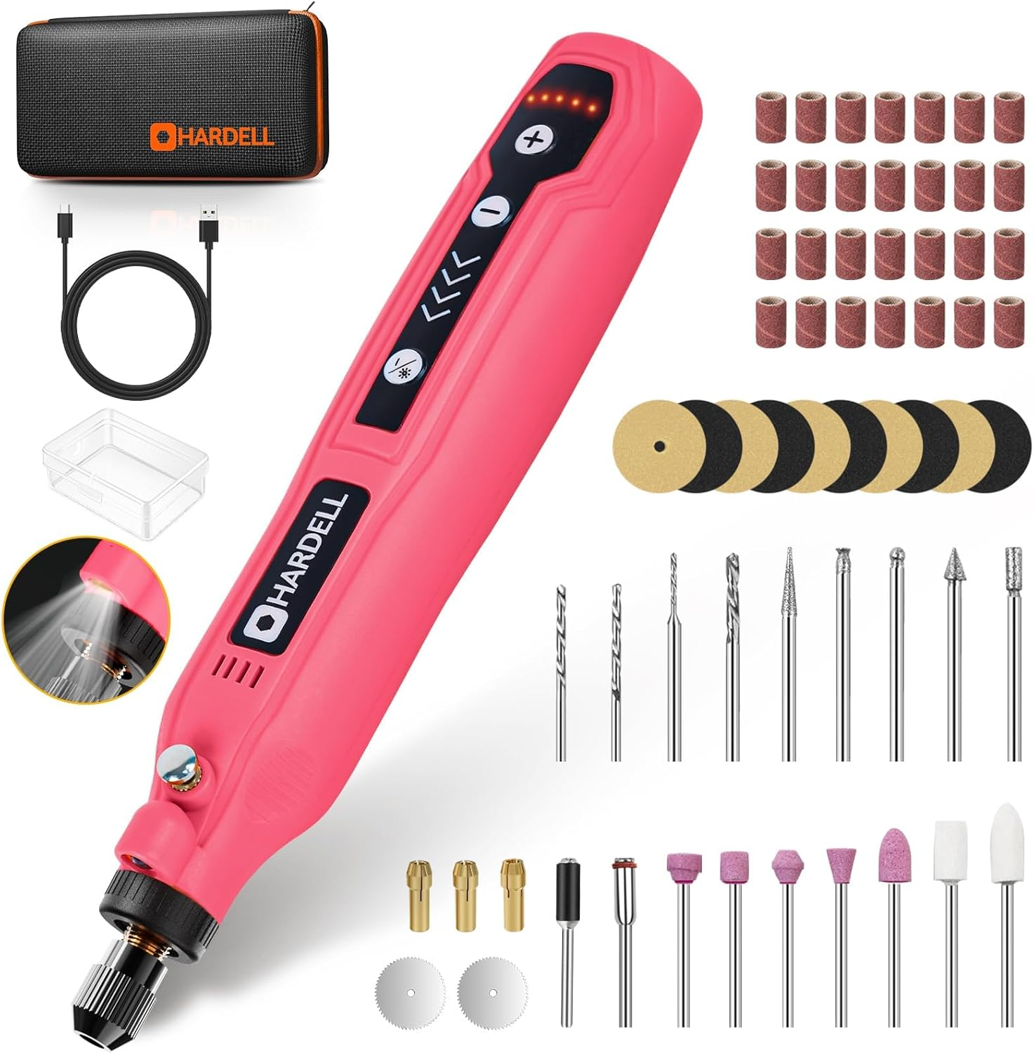Mini Cordless Rotary Tool, 5-Speed 3.7V Rechargeable Kit with 61 Accessories, US