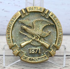 Vtg 1978 Solid Brass NRA National Rifle Assoc Seal Belt Buckle - Baron BBB