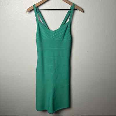 Herve Leger Green Midi Bandage Dress with a slight flare SZ M | eBay Herve Leger Green Midi Bandage Dress with a slight flare SZ M | eBay