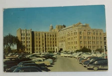 Vintage Postcard c1964~ St Joseph Hospital Retro Parking Lot View Flint Michigan