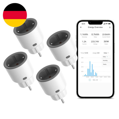SONOFF S60TPF 16A 4000W Wlan Steckdose Mit Strommessung, Smart Stecker 4Er Pack,