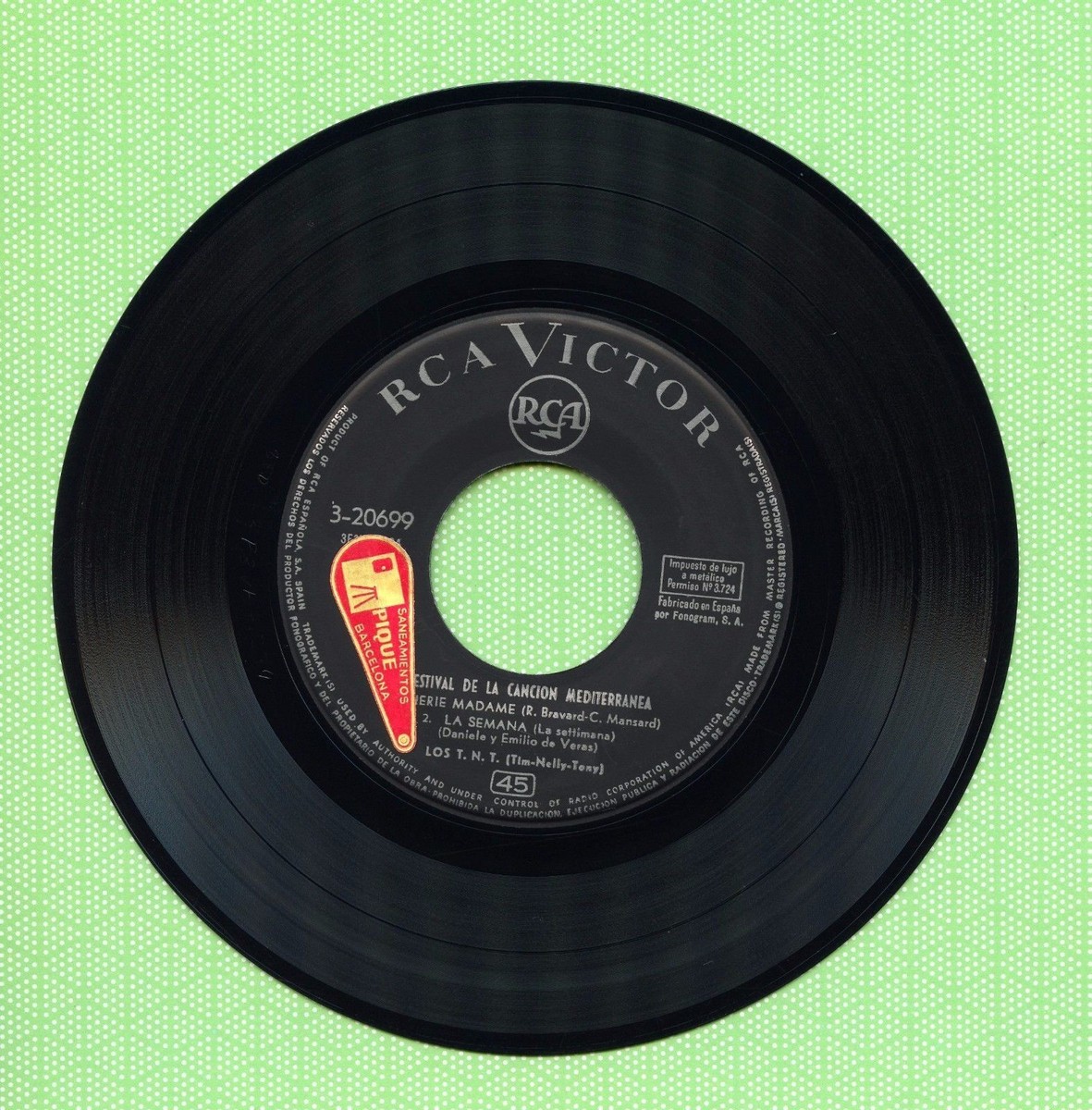 LOS T.N.T / Paz - Cherie Madame - Semana / RCA 3-20699 Press