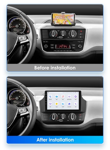 9"Android 14 Car Radio Carplay GPS Navigation Stereo DVR For VW UP! UP 2017-2023 - Picture 2 of 14