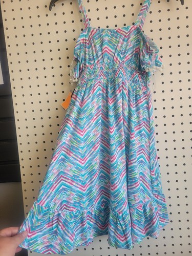 Star Ride Girls Size M (5/6) Multi-Colored Spaghetti String Summer Dress - Picture 6 of 6