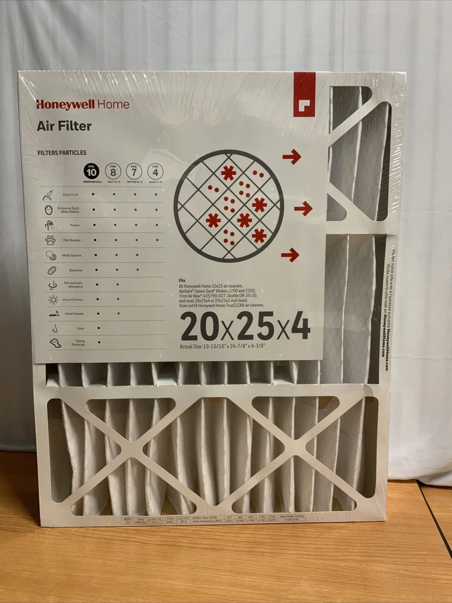 Honeywell Home Air Filter 20 x 25 x 4 Pleated MERV 12 FPR 10 3