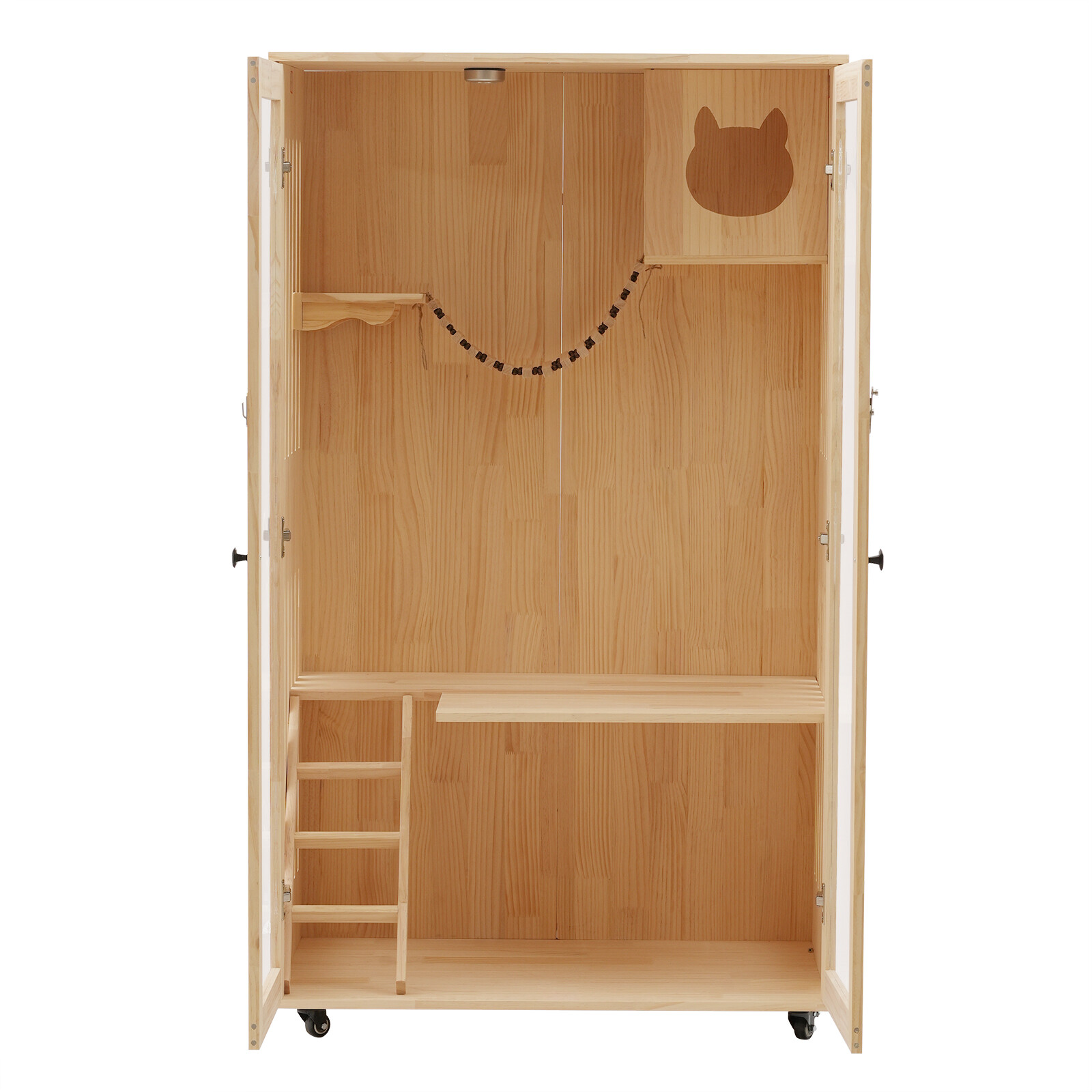 Wooden Cat House Outdoor Cat Enclosures Indoor Cat Cage Large Playing