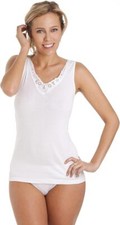 La Marquise - Ladies 100% COTTON Sleeveless/Camisoles Vest V-Neck with Lace