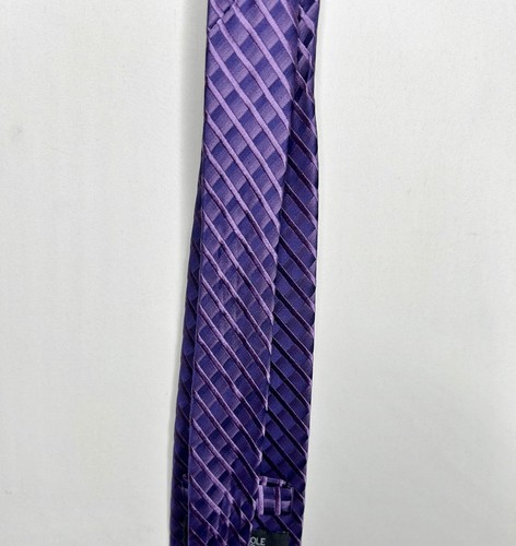 Kenneth Cole Reaction Men’s Neck Tie 3 ¼” Purple 100% Silk Geometric Pattern - Picture 6 of 12