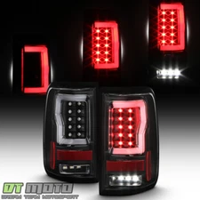 Black 2004-2008 Ford F150 LOBO Full LED Tube Tail Lights Brake Lamps Left+Right