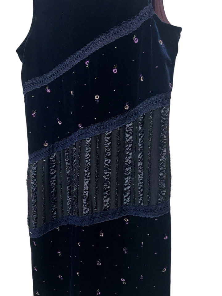 Mini Vestido Hype Mujer Junior Talla 16 Terciopelo Sin Mangas Azul Púrpura Elástico Foto 2 de 4