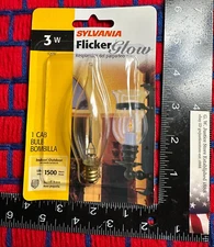 FLICKER FLAME LIGHT BULB 3 watt E12 candelabra base flickering candle neon 3w C7