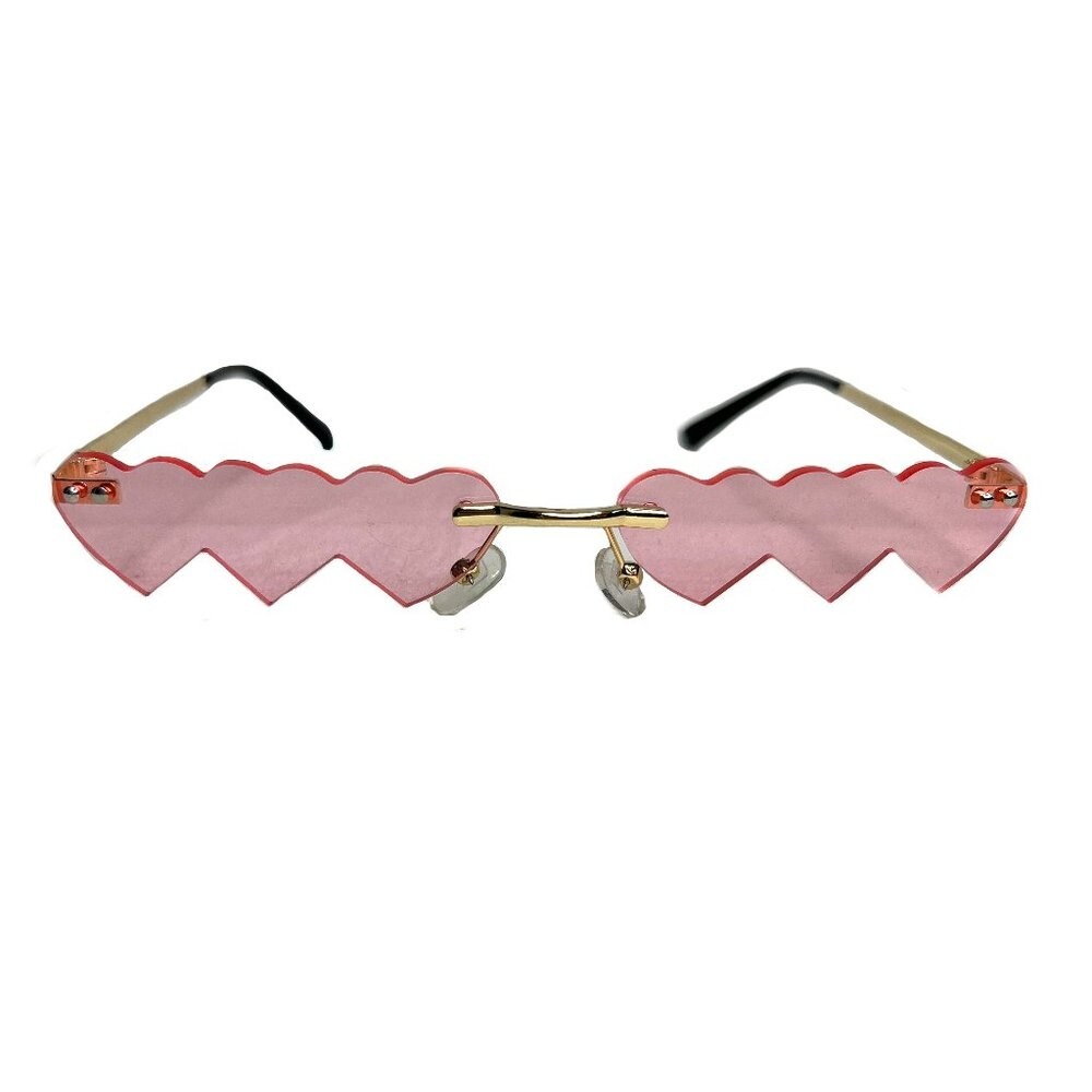 Fox & Raine Triple Heart Pink Novelty Sunglasses Fest… Gem