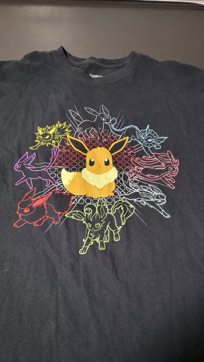 Eeveelution T-Shirt - Pokemon T-Shirt Collection Black T-Shirt / L