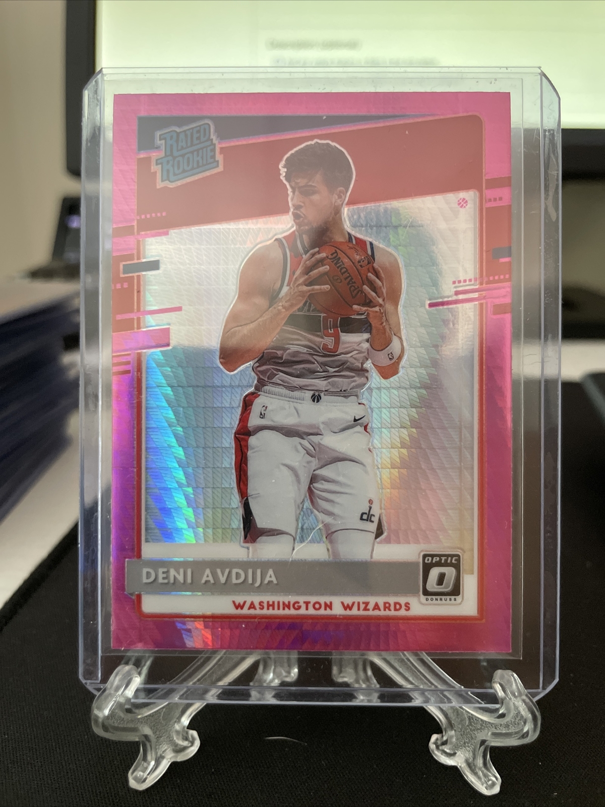 2020-21 Donruss Optic Deni Avdija #159 Rated Rookie Hyper Pink Prizm RC