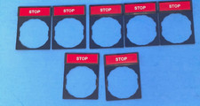 Schneider Electric ZBY2304 Legend Plate 22 mm:Stop,Plastic,Black Red Lot of 7
