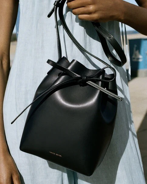 Mansur Gavriel Mini Bucket Bag Black/Flamma