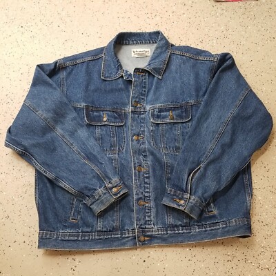 Vintage Wrangler Rugged Wear Denim Trucker Jacket RJK30AN Men's Size 2X 