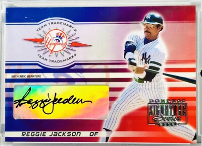 2003 DONRUSS SIGNATURE TEAM TRADEMARKS REGGIE JACKSON AUTO 37/75 SP TT-24 HOF 