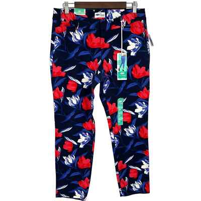 NEW NWT Old Navy Pixie Womens Size 10 Regular Blue Floral Pants Summer Spring