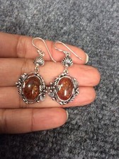 Beautiful sterling silver 925 amber wire earrings