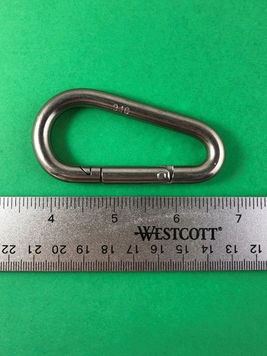 Stainless Steel 316 Spring Hook Oblong 5/16" (8mm) No Eye Marine Grade - Picture 2 of 5